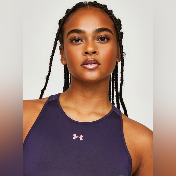 •NWT•Under Armour Women’s Armor Mesh Fitted Tank Top- Tux Purple/Pink Shock - Picture 13 of 16